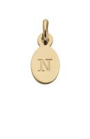 KA Oval Letter N, 18K Gold Vermeil